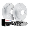 2602-27032 Geoperformance Slotted Brake Rotors w/5000 Euro Ceramic Brake Pads Kit, 2000-2004 Multiple Makes/Models, Position: Re - image 1