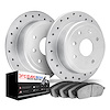 2602-32020 Geoperformance Drilled Brake Rotors w/5000 Euro Ceramic Brake Pads Kit, 2009-2014 Mini, Position: Rear - image 1