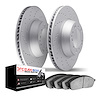 2602-47006 Geoperformance Drilled Brake Rotors w/5000 Euro Ceramic Brake Pads Kit, 2004-2008 GM, Position: Front - image 1