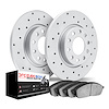 2602-47031 Geoperformance Drilled Brake Rotors w/5000 Euro Ceramic Brake Pads Kit, 2001-2007 GM, Position: Rear - image 1