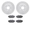 2602-54018 Geoperformance Drilled/Slotted Rotors w/5000 Euro Ceramic Brake Pads Kit, 2003-2005 Jaguar, Position: Rear - image 1
