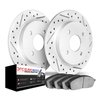 2602-54027 Geoperformance Drilled/Slotted Rotors w/5000 Euro Ceramic Brake Pads Kit, 2002-2004 Ford/Lincoln/Mercury/Mazda, Posit - image 2