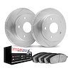 2602-54033 Geoperformance Slotted Brake Rotors w/5000 Euro Ceramic Brake Pads Kit, 2005-2010 Ford/Lincoln/Mercury/Mazda, Positio - image 1