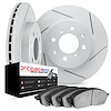 2602-74006 Geoperformance Slotted Brake Rotors w/5000 Euro Ceramic Brake Pads Kit, 1993-1993 Audi/Volkswagen, Position: Front - image 1