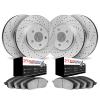 2604-20004 Geoperformance Drilled/Slotted Rotors w/5000 Euro Ceramic Brake Pads Kit, 2017-2020 Jaguar, Position: Front and Rear - image 1