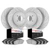 2604-27001 Geoperformance Drilled/Slotted Rotors w/5000 Euro Ceramic Brake Pads Kit, 1983-1984 Volvo, Position: Front and Rear - image 1