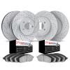 2604-32001 Geoperformance Drilled/Slotted Rotors w/5000 Euro Ceramic Brake Pads Kit, 2011-2016 Mini, Position: Front and Rear - image 1