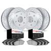 2604-48003 Geoperformance Drilled/Slotted Rotors w/5000 Euro Ceramic Brake Pads Kit, 2006-2009 GM, Position: Front and Rear - image 1