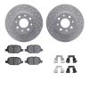 2612-07012 Geoperformance Drilled/Slotted Rotors w/5000 Euro Ceramic Brake Pads Kit & Hardware, 2013-2019 Mopar, Position: Rear - image 1