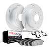 2612-32008 Geoperformance Slotted Brake Rotors w/5000 Euro Ceramic Brake Pads Kit & Hardware, 2007-2015 Mini, Position: Rear - image 1