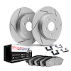 2612-32044 Geoperformance Slotted Brake Rotors w/5000 Euro Ceramic Brake Pads Kit & Hardware, Fits Select Multiple Makes/Models,