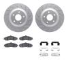 2612-46000 Geoperformance Drilled/Slotted Rotors w/5000 Euro Ceramic Brake Pads Kit & Hardware, 1997-2004 GM, Position: Front - image 1