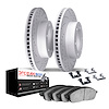 2612-46089 Geoperformance Drilled Brake Rotors w/5000 Euro Ceramic Brake Pads Kit & Hardware, 2010-2016 GM, Position: Front - image 1