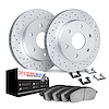 2612-47041 Geoperformance Drilled/Slotted Rotors w/5000 Euro Ceramic Brake Pads Kit & Hardware, 2015-2020 GM, Position: Front - image 1