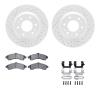 2612-48003 Geoperformance Drilled/Slotted Rotors w/5000 Euro Ceramic Brake Pads Kit & Hardware, 2002-2005 GM, Position: Front - image 1