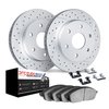 2612-48003 Geoperformance Drilled/Slotted Rotors w/5000 Euro Ceramic Brake Pads Kit & Hardware, 2002-2005 GM, Position: Front - image 2