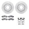 2612-48009 Geoperformance Drilled/Slotted Rotors w/5000 Euro Ceramic Brake Pads Kit & Hardware, 2002-2005 GM, Position: Front - image 1
