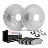 2612-63110 Geoperformance Slotted Brake Rotors w/5000 Euro Ceramic Brake Pads Kit & Hardware, 2006-2009 Mercedes-Benz, Position: - image 1