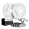 2612-63206 Geoperformance Drilled/Slotted Rotors w/5000 Euro Ceramic Brake Pads Kit & Hardware, 2016-2018 Smart, Position: Front - image 1