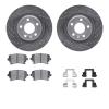 2612-73036 Geoperformance Drilled/Slotted Rotors w/5000 Euro Ceramic Brake Pads Kit & Hardware, 2004-2009 Audi/Volkswagen, Posit - image 1