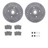 2612-74001 Geoperformance Drilled/Slotted Rotors w/5000 Euro Ceramic Brake Pads Kit & Hardware, 1985-1998 Audi/Volkswagen, Posit - image 1