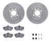 2612-74006 Geoperformance Drilled/Slotted Rotors w/5000 Euro Ceramic Brake Pads Kit & Hardware, 1986-2002 Audi/Volkswagen, Posit - image 1