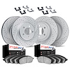 2614-32002 Geoperformance Drilled/Slotted Rotors w/5000 Euro Ceramic Brake Pads Kit & Hardware, 2013-2016 Mini, Position: Front  - image 1