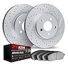 2702-58018 Geoperformance Drilled/Slotted Brake Rotors with Active Performance Pads Kit, 2017-2020 Acura/Honda, Position: Front - image 1