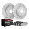 2702-73127 Geoperformance Drilled/Slotted Brake Rotors with Active Performance Pads Kit, 2016-2018 Audi/Volkswagen, Position: Re - image 2