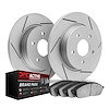 2702-76015 Geoperformance Slotted Brake Rotors with Active Performance Pads Kits, 2000-2008 Multiple Makes/Models, Position: Rea - image 1
