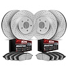 2704-31125 Geoperformance Drilled/Slotted Brake Rotors with Active Performance Pads Kit, Fits Select BMW, Position: Front and Re