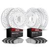 2704-32003 Geoperformance Drilled/Slotted Brake Rotors with Active Performance Pads Kit, 2007-2015 Mini, Position: Front and Rea - image 1