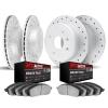 2704-59018 Geoperformance Drilled Brake Rotors with Active Performance Pads Kit, 1998-2002 Acura/Honda, Position: Front and Rear - image 1