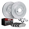 2712-31232 Geoperformance Drilled/Slotted Brake Rotors with Active Performance Pads Kit & Hardware, Fits Select BMW, Position: R