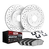 2712-54087 Geoperformance Drilled/Slotted Brake Rotors with Active Performance Pads Kit & Hardware, Fits Select Ford/Lincoln/Mer - image 1