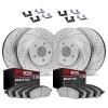 2714-13057 Geoperformance Drilled/Slotted Brake Rotors with Active Performance Pads Kit & Hardware, 2006-2007 Subaru, Position:  - image 1