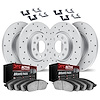 2714-31030 Geoperformance Drilled Brake Rotors with Active Performance Pads Kit & Hardware, 1995-1998 BMW, Position: Front and R - image 1