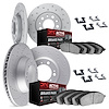 2714-47009 Geoperformance Drilled Brake Rotors with Active Performance Pads Kit & Hardware, 2004-2008 GM, Position: Front and Re - image 1