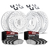 2714-80024 Geoperformance Drilled/Slotted Brake Rotors with Active Performance Pads Kit & Hardware, Fits Select Multiple Makes/M - image 1