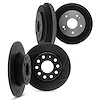 3004-47087 Slotted Brake Rotors & Drums Kit [Black], 1996-1998 GM, Position: Front and Rear - image 1