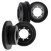 3004-48025 Slotted Brake Rotors & Drums Kit [Black], 1992-2002 GM, Position: Front and Rear