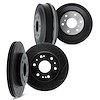3004-67013 Slotted Brake Rotors & Drums Kit [Black], 1998-2004 Infiniti/Nissan, Position: Front and Rear