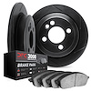3102-07002 Slotted Brake Rotors with 3000-Series Semi-Metallic Brake Pads Kit [Black], 1968-1992 Multiple Makes/Models, Position - image 1