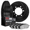3102-92030 Slotted Brake Rotors with 3000-Series Semi-Metallic Brake Pads Kit [Black], 2008-2017 Mitsubishi, Position: Front - image 1