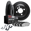 3112-07002 Slotted Brake Rotors with 3000-Series Semi-Metallic Brake Pads Kit & Hardware [Black], 1968-1992 Multiple Makes/Model - image 1