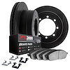 3112-40017 Slotted Brake Rotors with 3000-Series Semi-Metallic Brake Pads Kit & Hardware [Black], 1989-1993 Mopar, Position: Fro - image 1