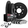 3112-54121 Slotted Brake Rotors with 3000-Series Semi-Metallic Brake Pads Kit & Hardware [Black], 1997-2004 Ford/Lincoln/Mercury - image 1