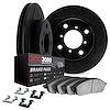 3112-54168 Slotted Brake Rotors with 3000-Series Semi-Metallic Brake Pads Kit & Hardware [Black], Fits Select Ford/Lincoln/Mercu - image 1