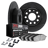 3112-63139 Slotted Brake Rotors with 3000-Series Semi-Metallic Brake Pads Kit & Hardware [Black], 2014-2020 Multiple Makes/Model - image 1