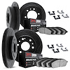 3114-40024 Slotted Brake Rotors with 3000-Series Semi-Metallic Brake Pads Kit & Hardware [Black], 2003-2004 Mopar, Position: Fro - image 1